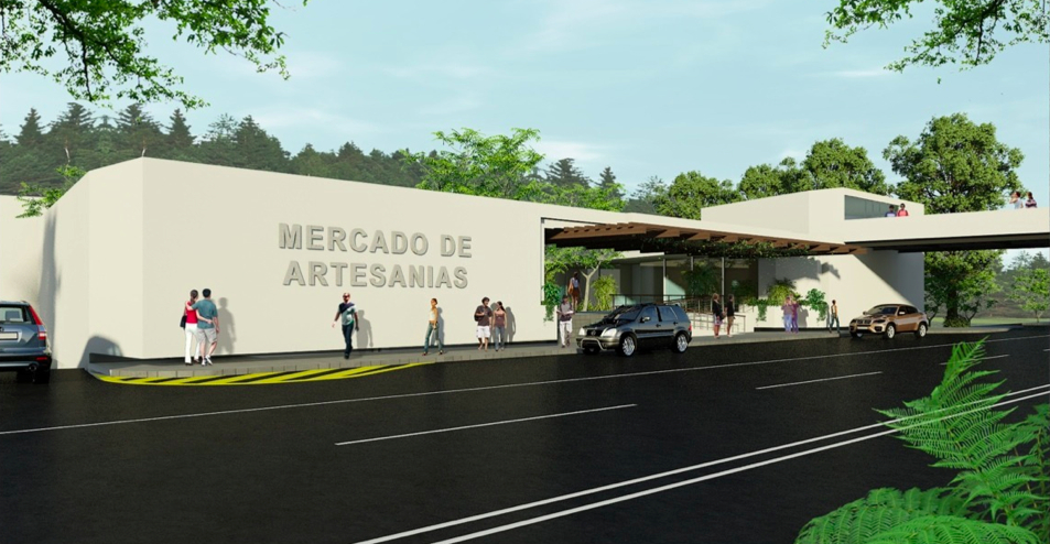 Propuesta de la Fachada del futuro Mercado de Artesanías en la Ciudad de Guatemala. Fotografía: Fundación Ruta Maya